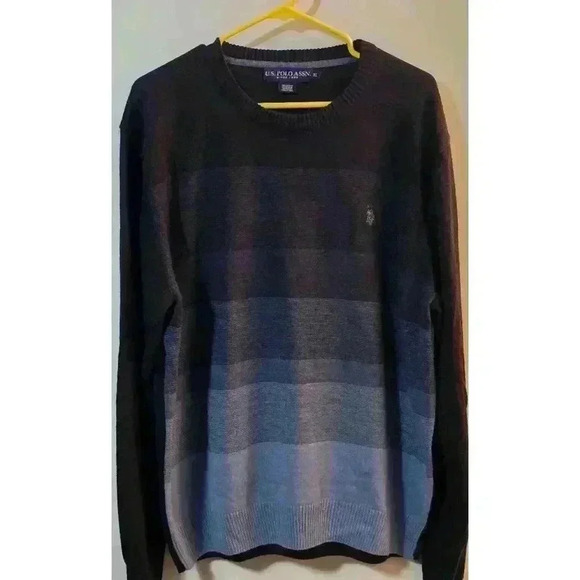 Men's U.S.‎ Polo Assn. Sweater XL Blue Black - Picture 1 of 5